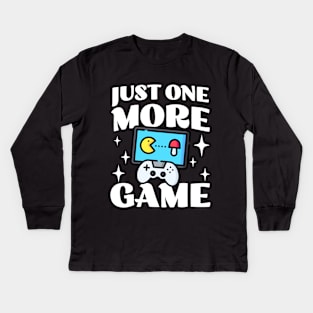 Just One More Game - Funny Gamer Saying - Controller Kids Long Sleeve T-Shirt